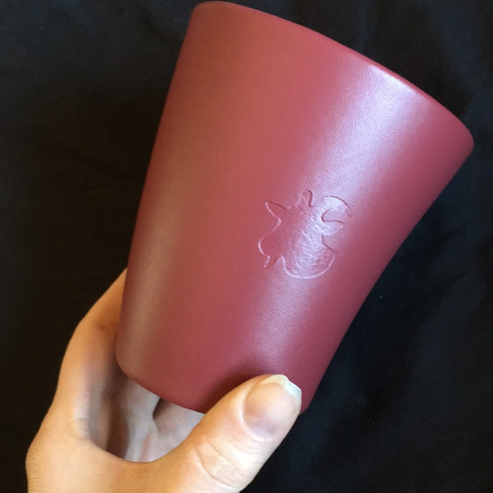 Goat ram head mauve leather drinking horn armor